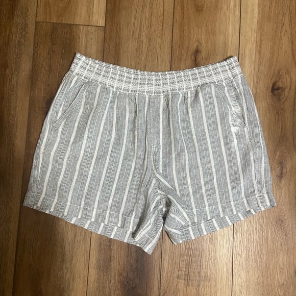 Briggs LIKE NEW linen pull on pocket casual stripe shorts size XL - Picture 3 of 6